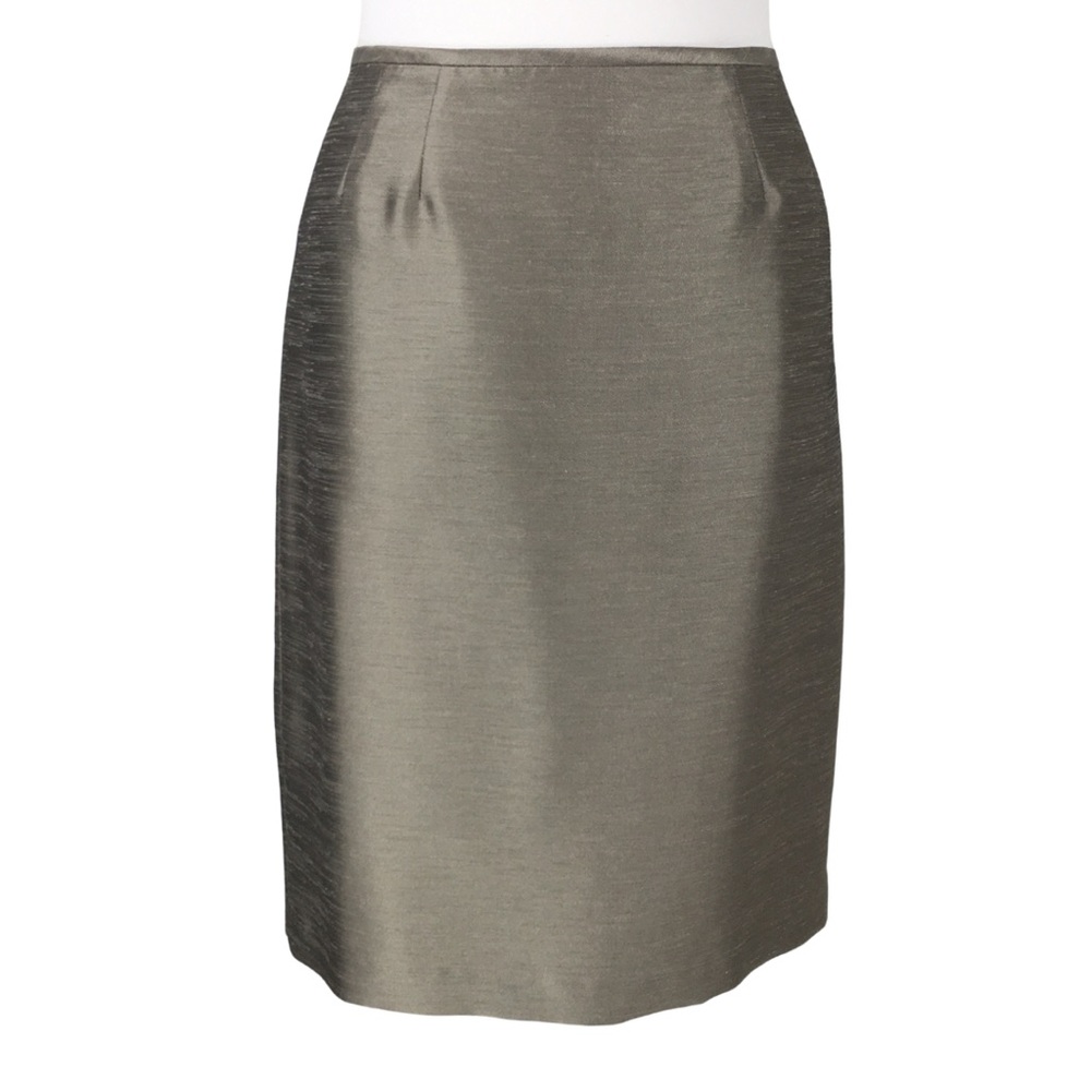 Kasper 2 Piece Gold Champagne 3/4 Sleeve A-line Skirt Blazer Petite Set size 8 - Picture 11 of 16